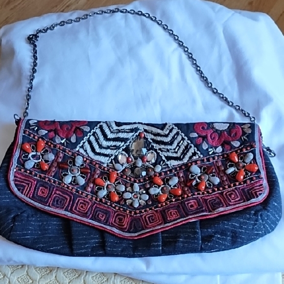 Chico's Handbags - Chicos beaded and embroidered boho style shoulder bag.